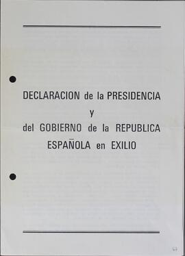 Declaración de la presidencia