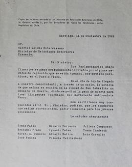 Carta Senadores Chilenos