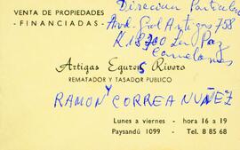 Tarjeta Artigas Egures