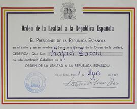 Diploma Garcia, Rafael