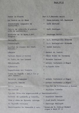 Listados de libros donados