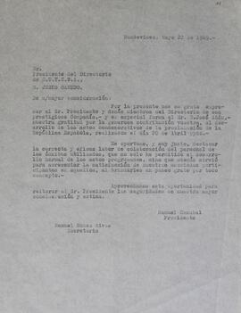 Agradecimiento por préstamo de ómnibus
