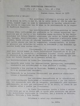 Circular sobre situación actual