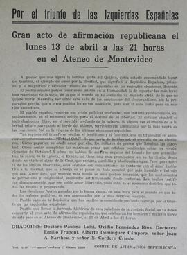 Por el triunfo de las izquierdas