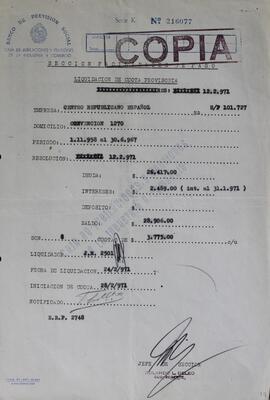 Formulario Sección Facilidades de Pago
