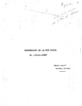 Inauguración de la hora radial