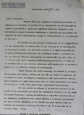 Carta a la Presidente de la República