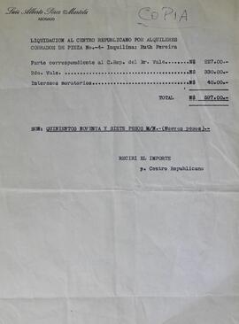 Liquidación alquiler