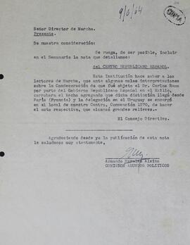 Pedido de publicación por condecoración a Rama