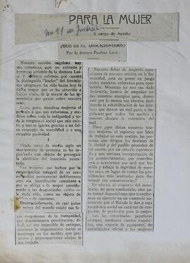 Para la Mujer. ¿Que es el Abolicionismo?