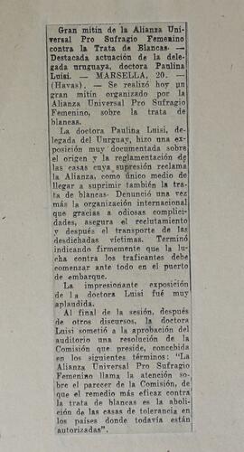 Gran mitin de la Alianza Universal Pro Sufragio Femenino