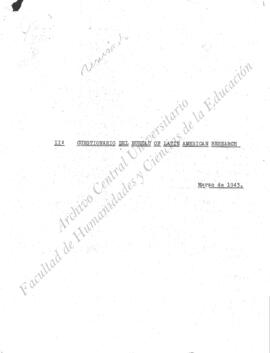 II Cuestionario del Bureau of Latin America Research