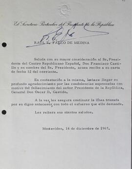 Agradecimiento por condolencias