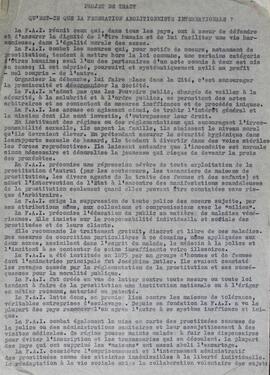 Projet de Tract Qu'est - ce que la Federation Abolitionniste Internationale