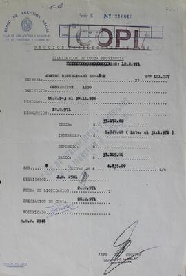 Formulario Sección Facilidades de Pago