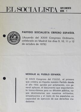 El socialista. Suplemento Nº 1