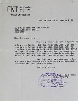 Agradecimiento de préstamo de local