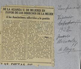 De la Alianza U. de Mujeres en favor de los derechos de la mujer