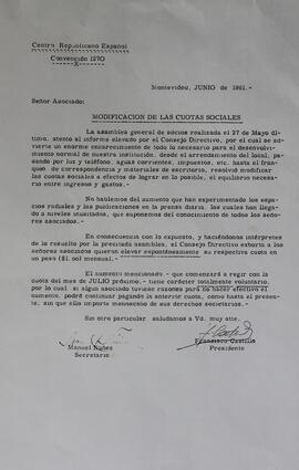 Modificacion cuota social