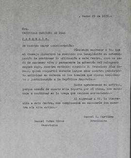 Agradecimiento por continuación como socia