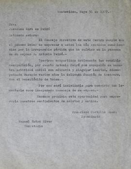 Condolencias Peiró