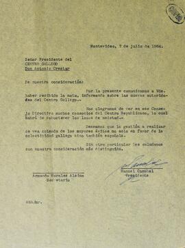 Acuse de recibo autoridades 1964/65