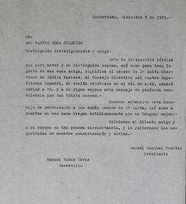 Condolencias por fallecimiento de Cherviere