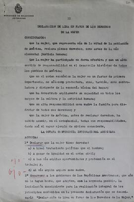 Declaración de Lima sobre los Derechos civiles de la mujer