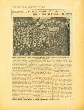 La Mujer uruguaya repudia la guerra