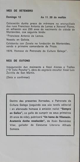 Triptico de jornadas de cultura Galega