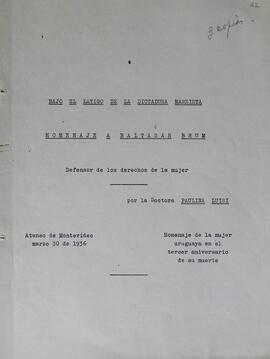 Homenaje a Baltazar Brum