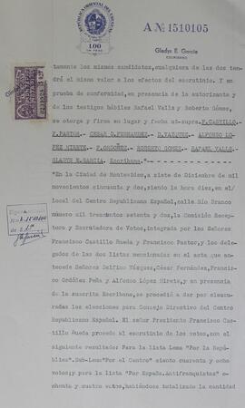 Acta elecciones 7 diciembre 1952