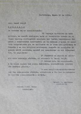 Condolencias a esposa de Feijóo