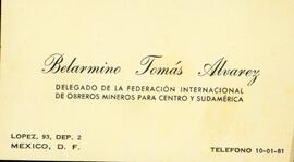 Tarjeta Tomás Alvarez