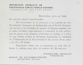 Invitación a acto antifranquista