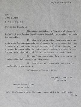 Comunicado de sumario