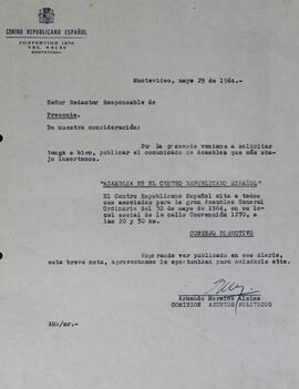 Convocatoria y solicitud de publicación